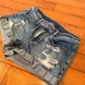 Distressed Denim Shorts